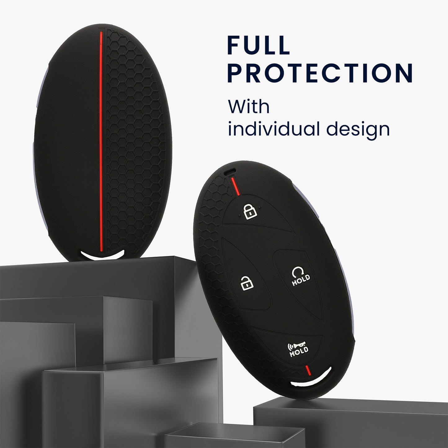 kwmobile Car Key Protection Case Compatible with Hyundai 7-Button Ioniq 6 Grandeur GN7 KONA 2023 Cover - Key Cover