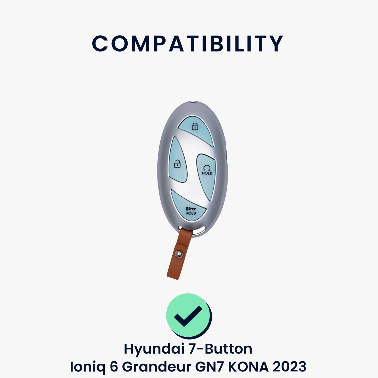 kwmobile Car Key Protection Case Compatible with Hyundai 7-Button Ioniq 6 Grandeur GN7 KONA 2023 Cover - Key Cover