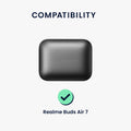 kwmobile Case compatible with Realme Buds Air 7 Headphones