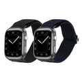kwmobile 2x Uhrenarmband für Huawei Watch D2 Armband - Fitnesstracker Band Set aus Nylon - Ersatzarmband Smartwatch - Schwarz Dunkelblau Schwarz  [dsg01]