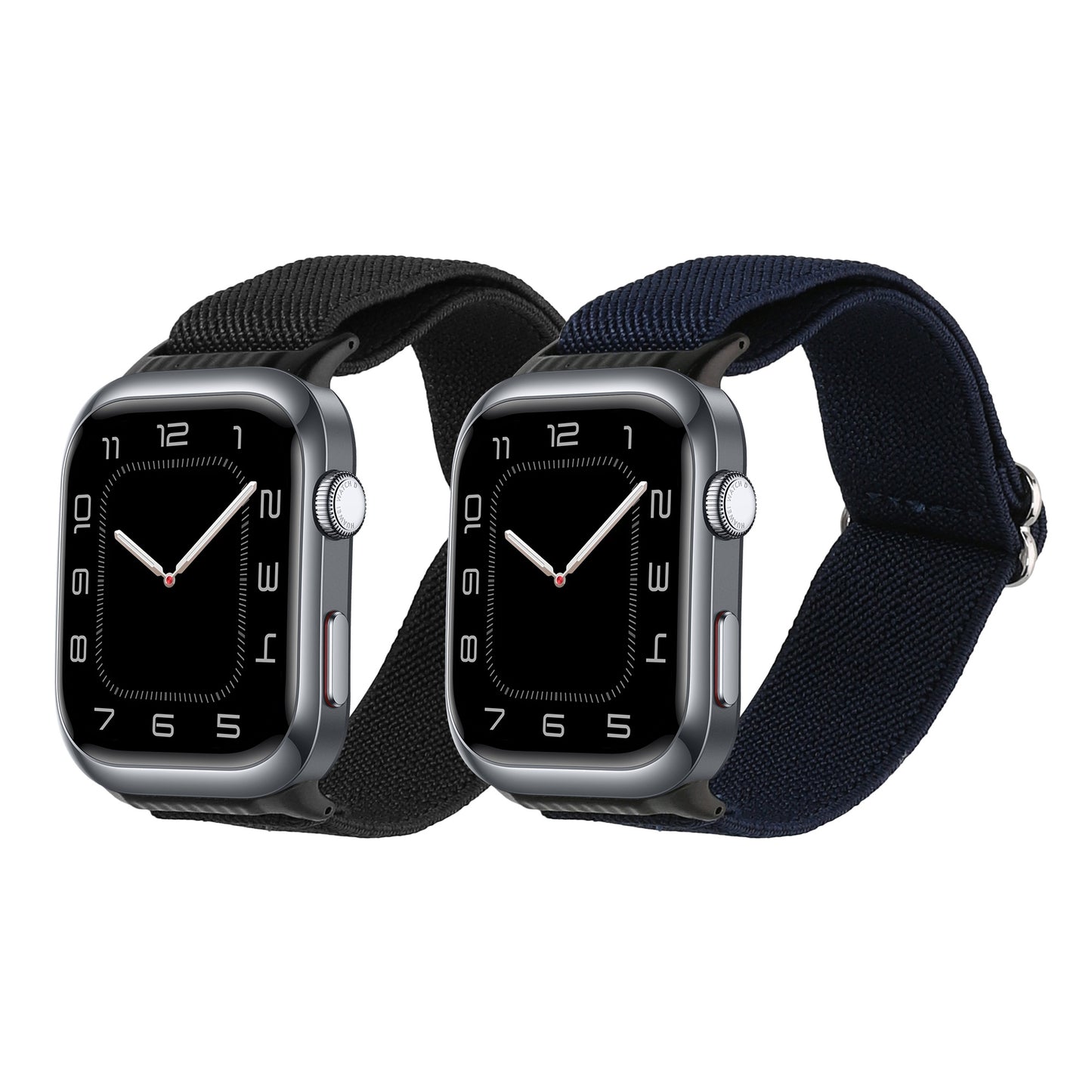 kwmobile 2x Uhrenarmband für Huawei Watch D2 Armband - Fitnesstracker Band Set aus Nylon - Ersatzarmband Smartwatch - Schwarz Dunkelblau Schwarz  [dsg01]