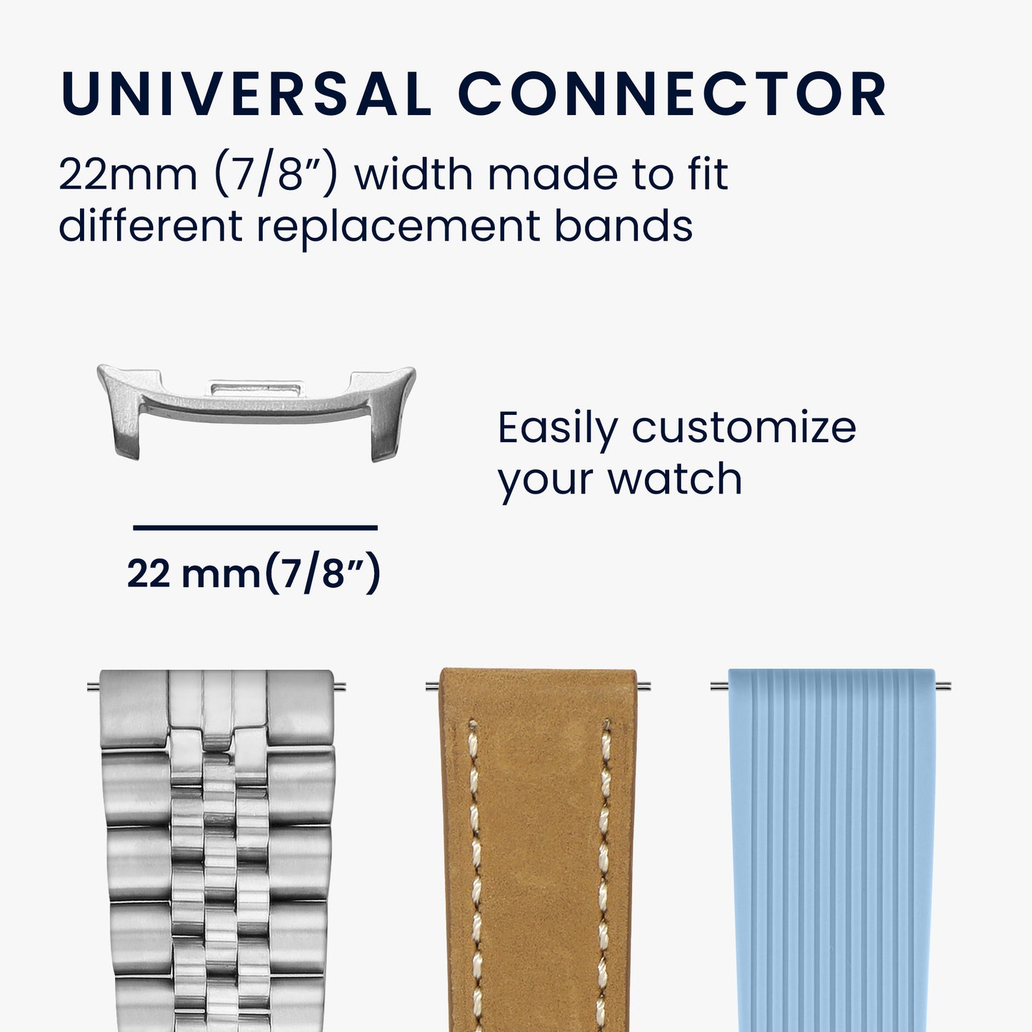 22mm Metal Adapter Set for Watch Straps
