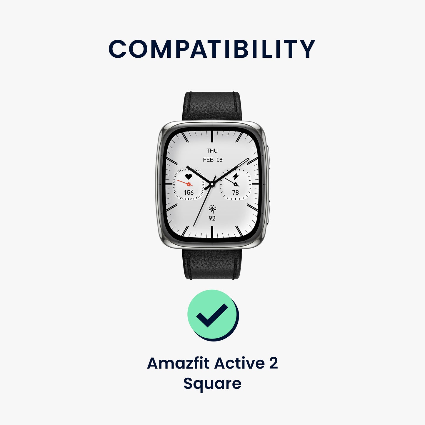 2x Screen Protector for Amazfit Active 2 Square