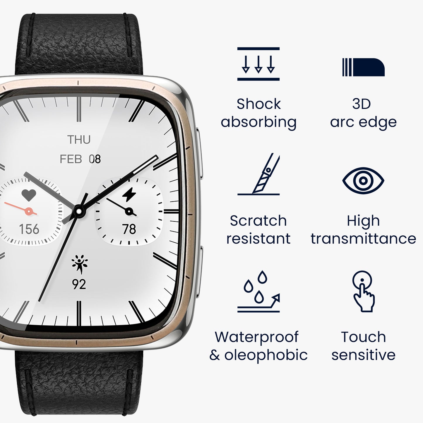 2x Screen Protector for Amazfit Active 2 Square