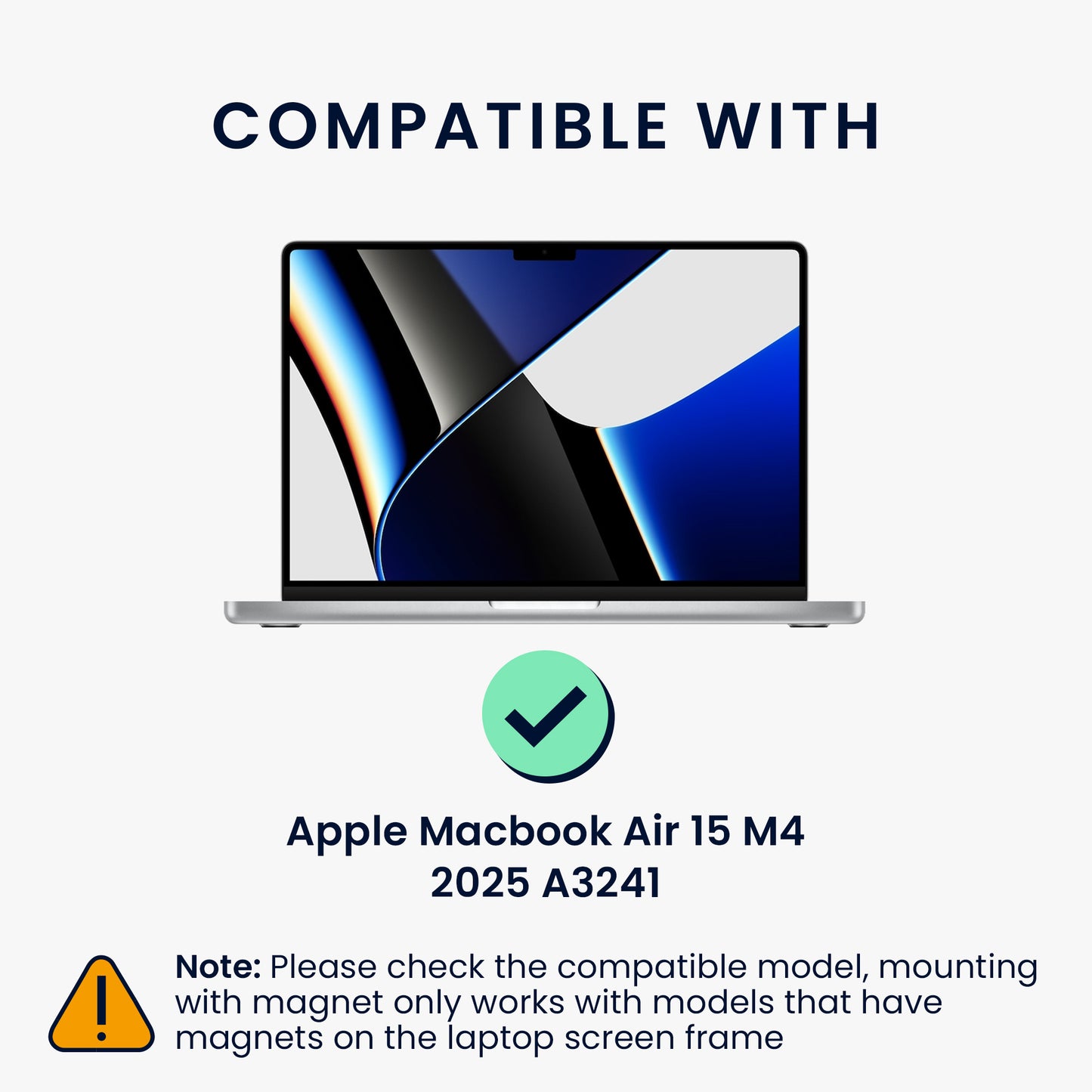 kwmobile Privacy Screen Protector for Apple MacBook Air 15 M4 2025 A3241 Film Anti-Spy Privacy Screen Laptop Film Magnetic Anti-Spy Film Laptop Protection