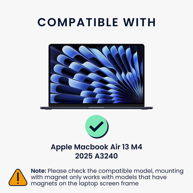 kwmobile Privacy Screen Protector for Apple MacBook Air 13 M4 2025 A3240 Film - Privacy Screen - Magnetic Laptop Film - Anti-Spy Film - Laptop Protection