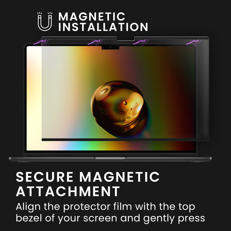 kwmobile Privacy Screen Protector for Apple MacBook Air 13 M4 2025 A3240 Film - Privacy Screen - Magnetic Laptop Film - Anti-Spy Film - Laptop Protection