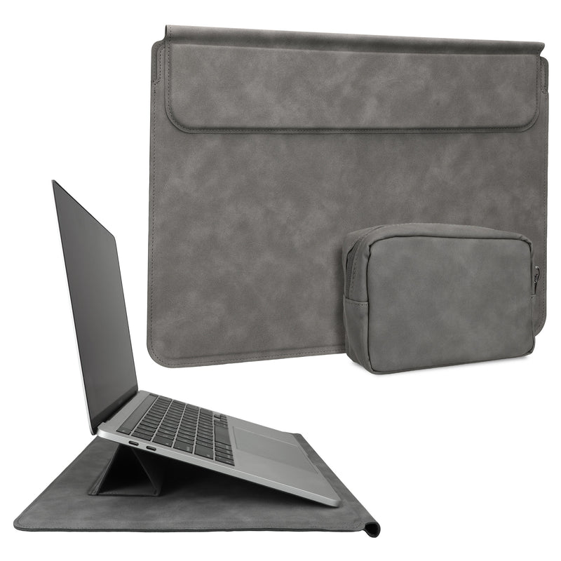 kwmobile Case for Apple Macbook 13" 14" 15" Laptop / Notebook / Ideapad - Cover with Stand Function and Extra Pocket - Protective Sleeve