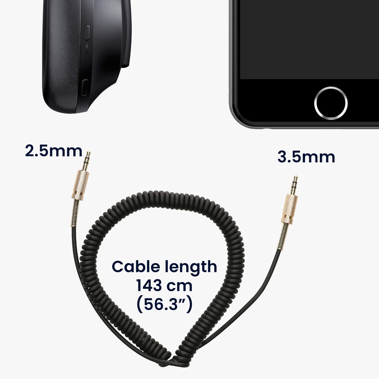 Headphone Cable for Marshall Major 4 3 2 1 / Monitor ANC / Stockwell / Acton / Woburn