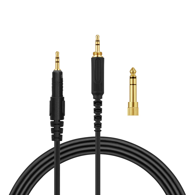 kwmobile Kopfhörerkabel kompatibel mit AudioTechnica ATH-M50X / M40X / M60X / M70X - Ersatz Kabel 120 cm 3.5mm Klinke - mit 6.35mm Adapter Schwarz  