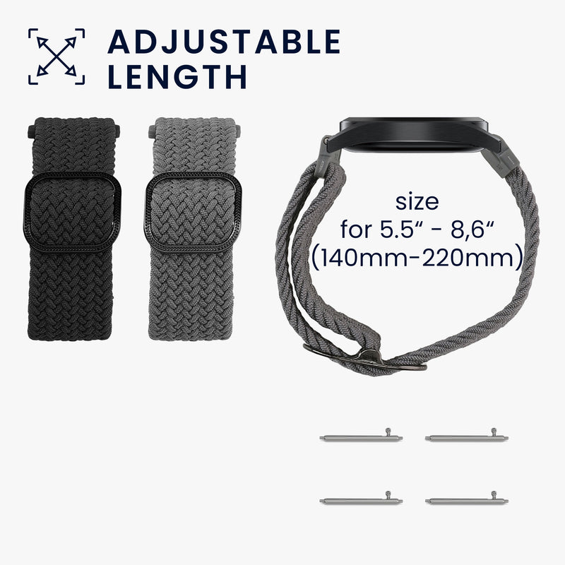 kwmobile Watch Strap for 22mm Amazfit Bip 6 / Bip 5 Unity / Bip 5 / GTS 3 / Balance 2 / Helio Strap - Fitness Tracker Band Set - Replacement Smartwatch Strap