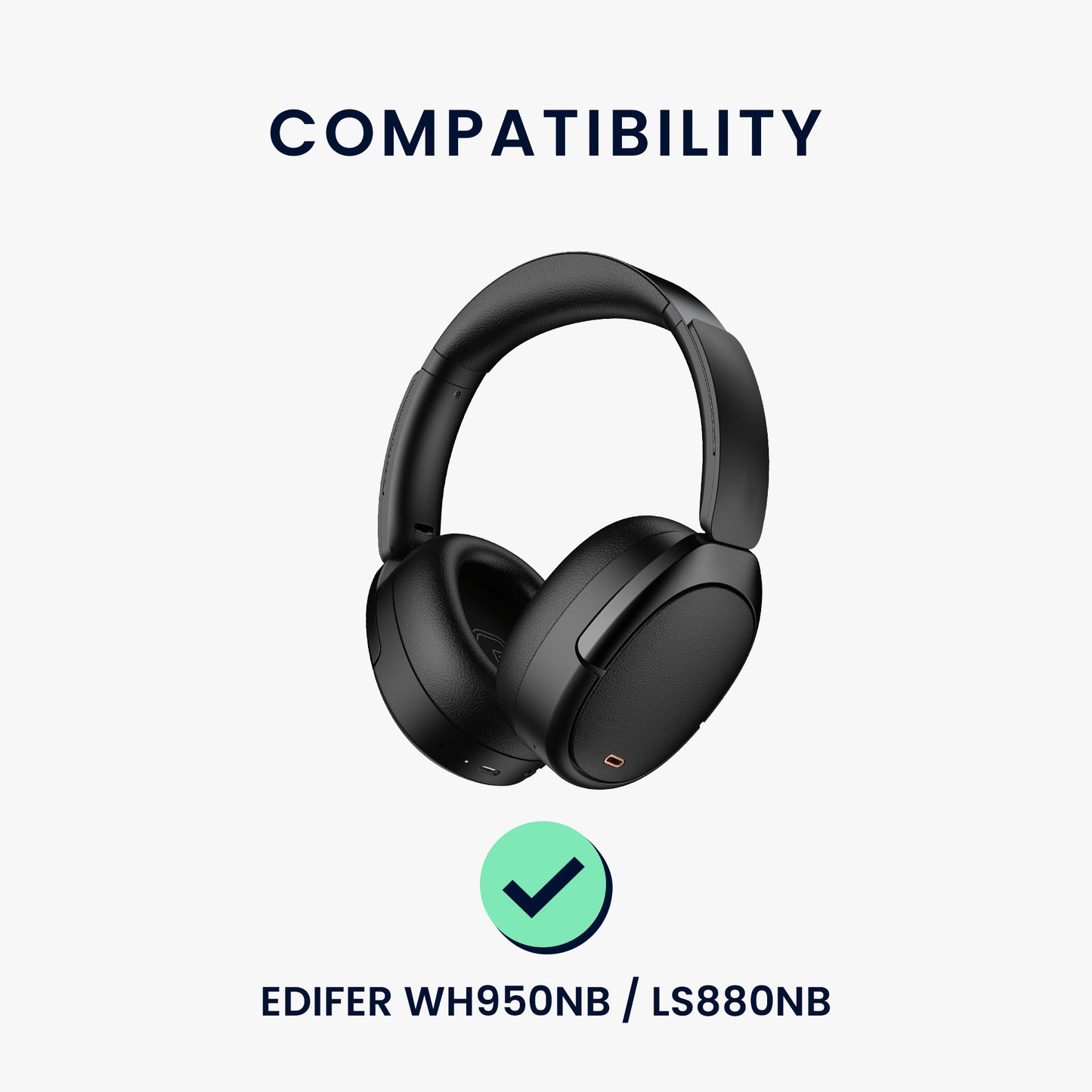 kwmobile Ear Pads for EDIFIER WH950NB / LS880NB Earpads Replacement Headphone Spare Parts Over Ear Headphones