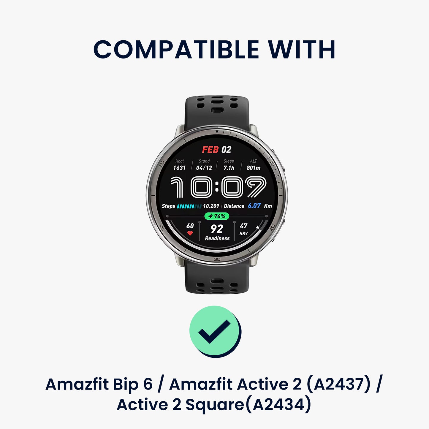 kwmobile USB Charger compatible with Amazfit Bip 6 / Amazfit Active 2 (A2437) / Active 2 Square (A2434) - USB Cable Charger Stand - Smart Watch Charging Station - Charging Cable with Stand Function