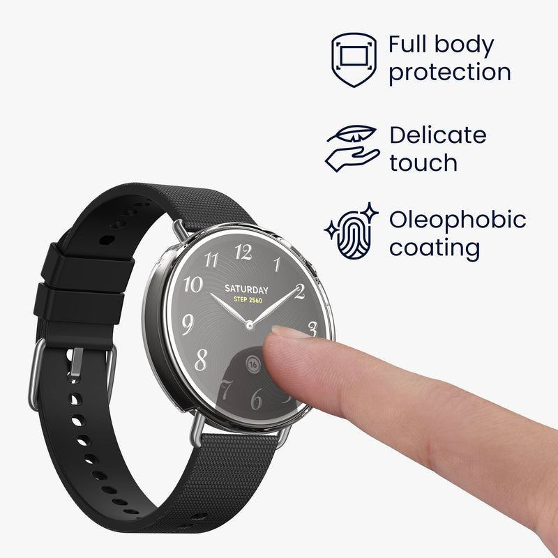 kwmobile Protective Case for Xiaomi Watch S4 41mm Fullbody Display Cover Set