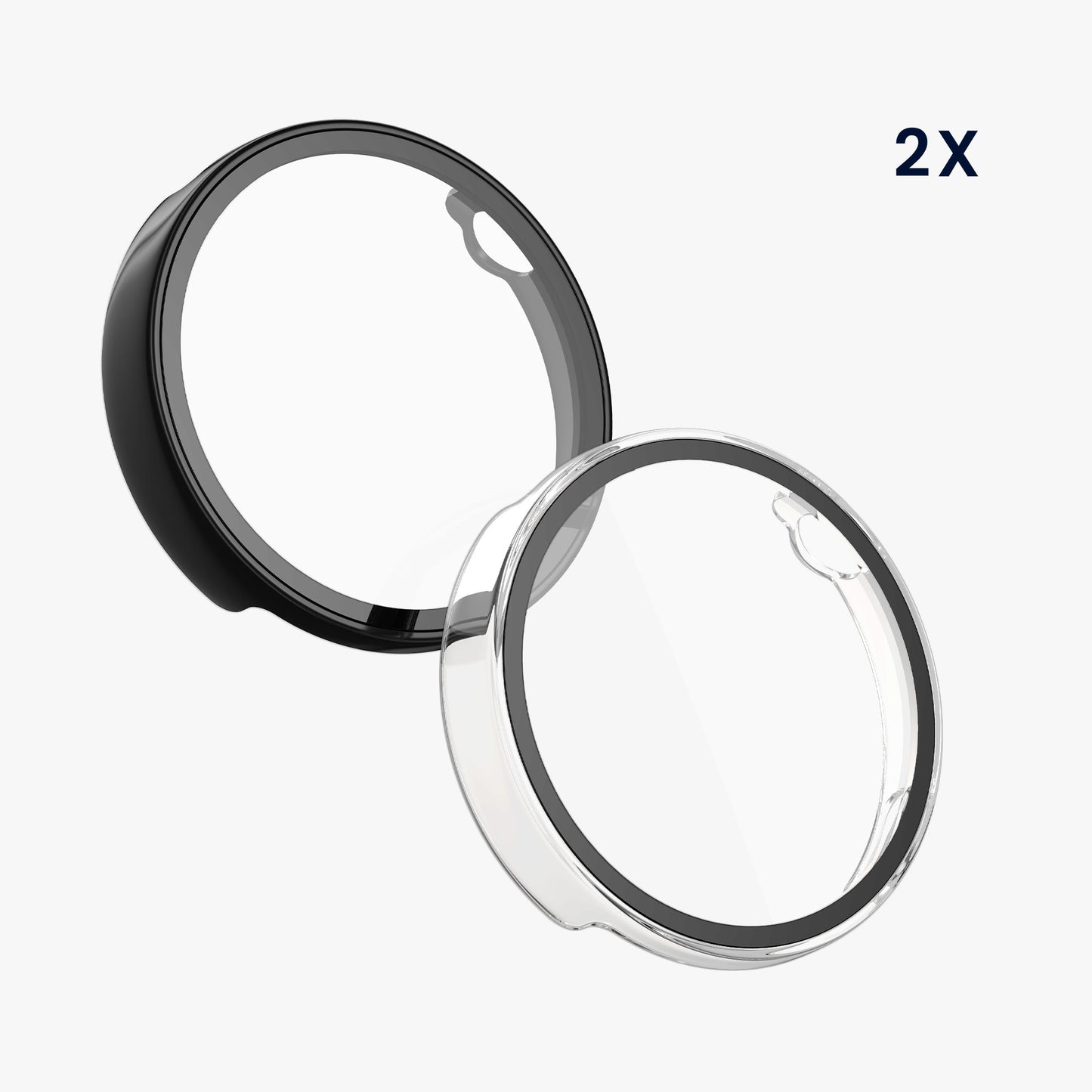 kwmobile Glass Case for Xiaomi Watch S4 41mm Protective Case Fullbody Fitness Tracker Cover Set