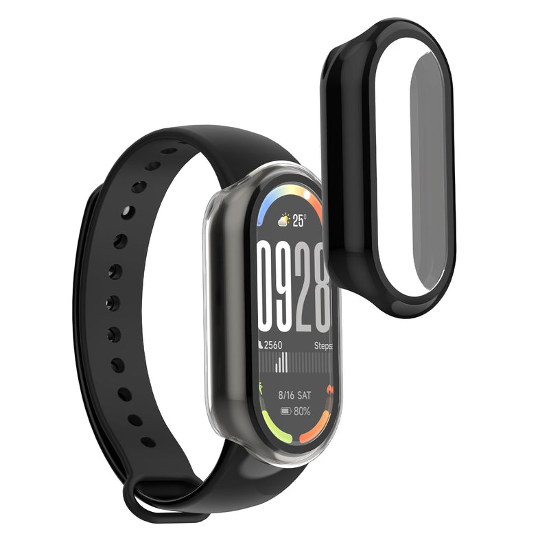kwmobile Glass Case for Xiaomi Mi Band 10 Protective Cover Full-Body Fitness Tracker Case Set