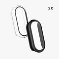 kwmobile Glass Case for Xiaomi Mi Band 10 Protective Cover Full-Body Fitness Tracker Case Set