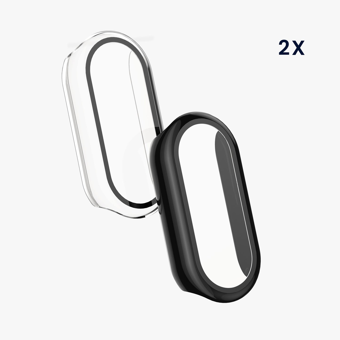 kwmobile Glass Case for Xiaomi Mi Band 10 Protective Cover Full-Body Fitness Tracker Case Set