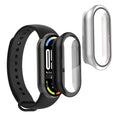 kwmobile 2x Cover kompatibel mit Xiaomi Mi Band 10 / Smart Band 10 Hülle - Fullbody Fitnesstracker Case Set aus Glas - Schwarz Silber Schwarz  [dsg02]