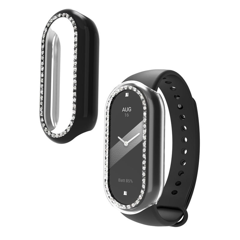 kwmobile Protective Case Compatible with Xiaomi Mi Band 10 / Smart Band 10 Protective Frame - Glitter Protection Accessory