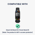 kwmobile Protective Case Compatible with Xiaomi Mi Band 10 / Smart Band 10 Protective Frame - Glitter Protection Accessory