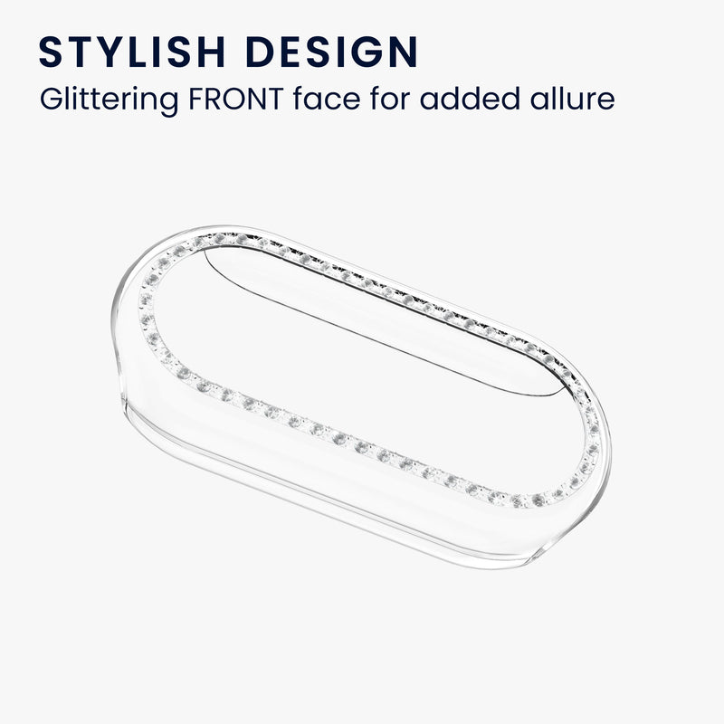 kwmobile Protective Case Compatible with Xiaomi Mi Band 10 / Smart Band 10 Protective Frame - Glitter Protection Accessory
