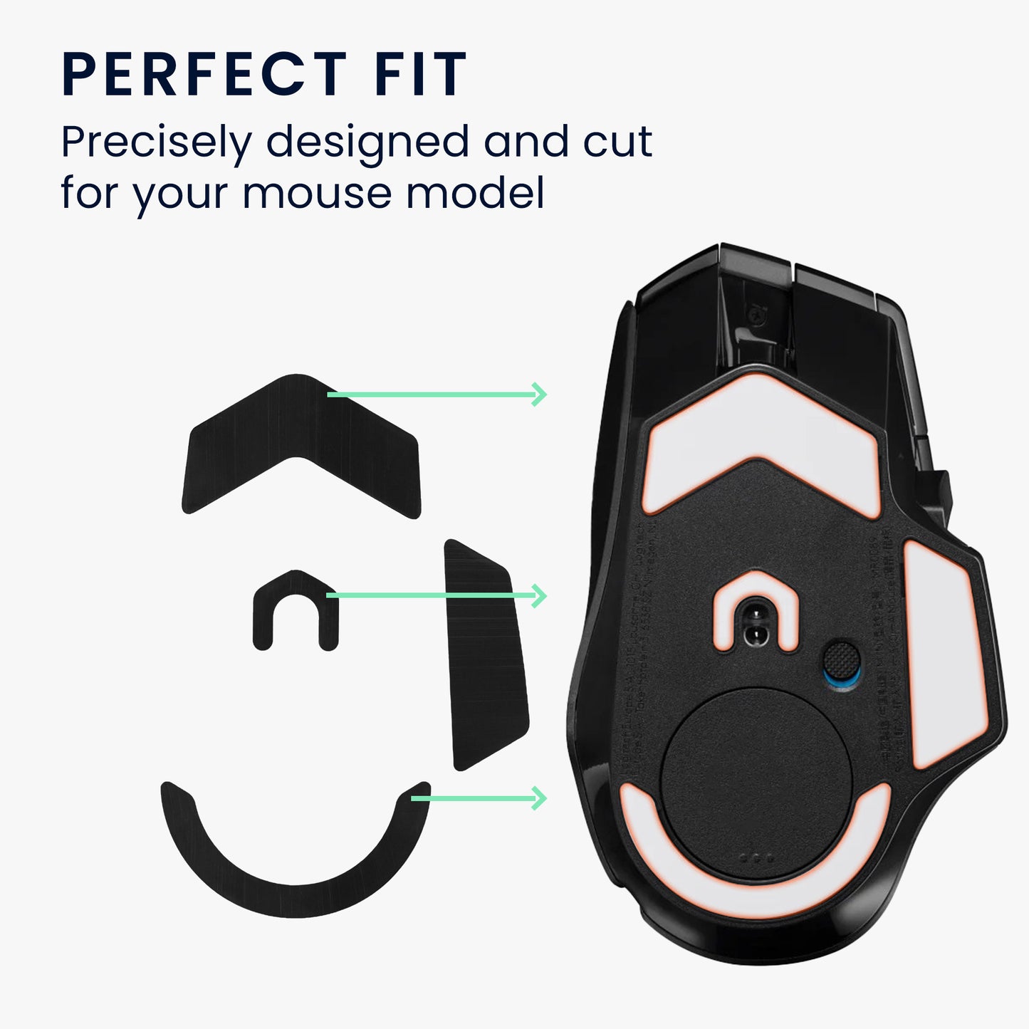 kwmobile Mouse Feet Sticker compatible with Logitech G502 X Plus Replacement Gliders - Precisely Fitting Mouse Feet - Mouse Glides