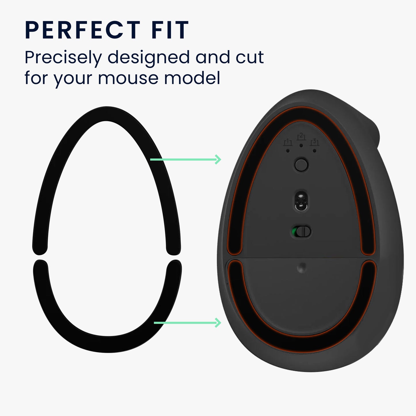 kwmobile Mouse Feet Sticker compatible with Logitech Lift Vertical Replacement Glides - Precisely Fitting Mouse Feet - Mouse Glides