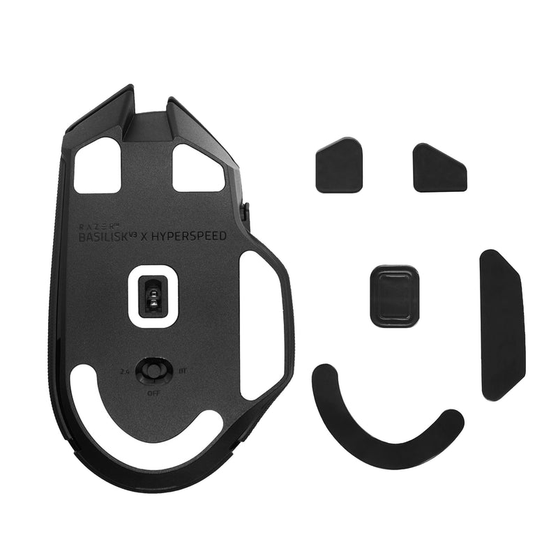 kwmobile Mouse Feet Sticker kompatibel mit Razer Basilisk V3 X HyperSpeed Ersatz Glider - Mausfüße passgenau - Maus Glides in Schwarz Schwarz  