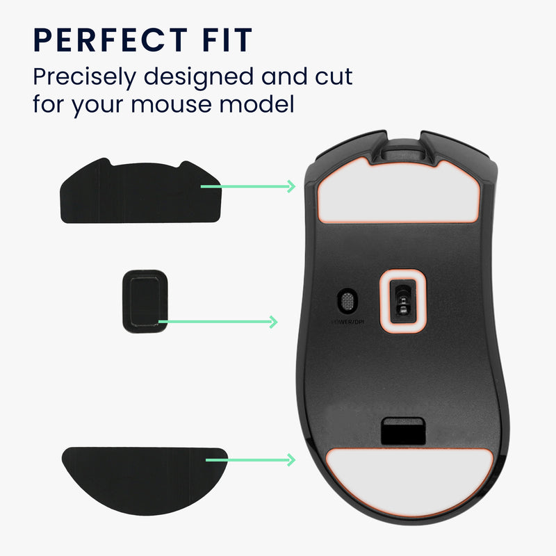 kwmobile Mouse Feet Sticker compatible with Razer DeathAdder V3 HyperSpeed Replacement Glides Mouse Feet Precision Fit Mouse Glides