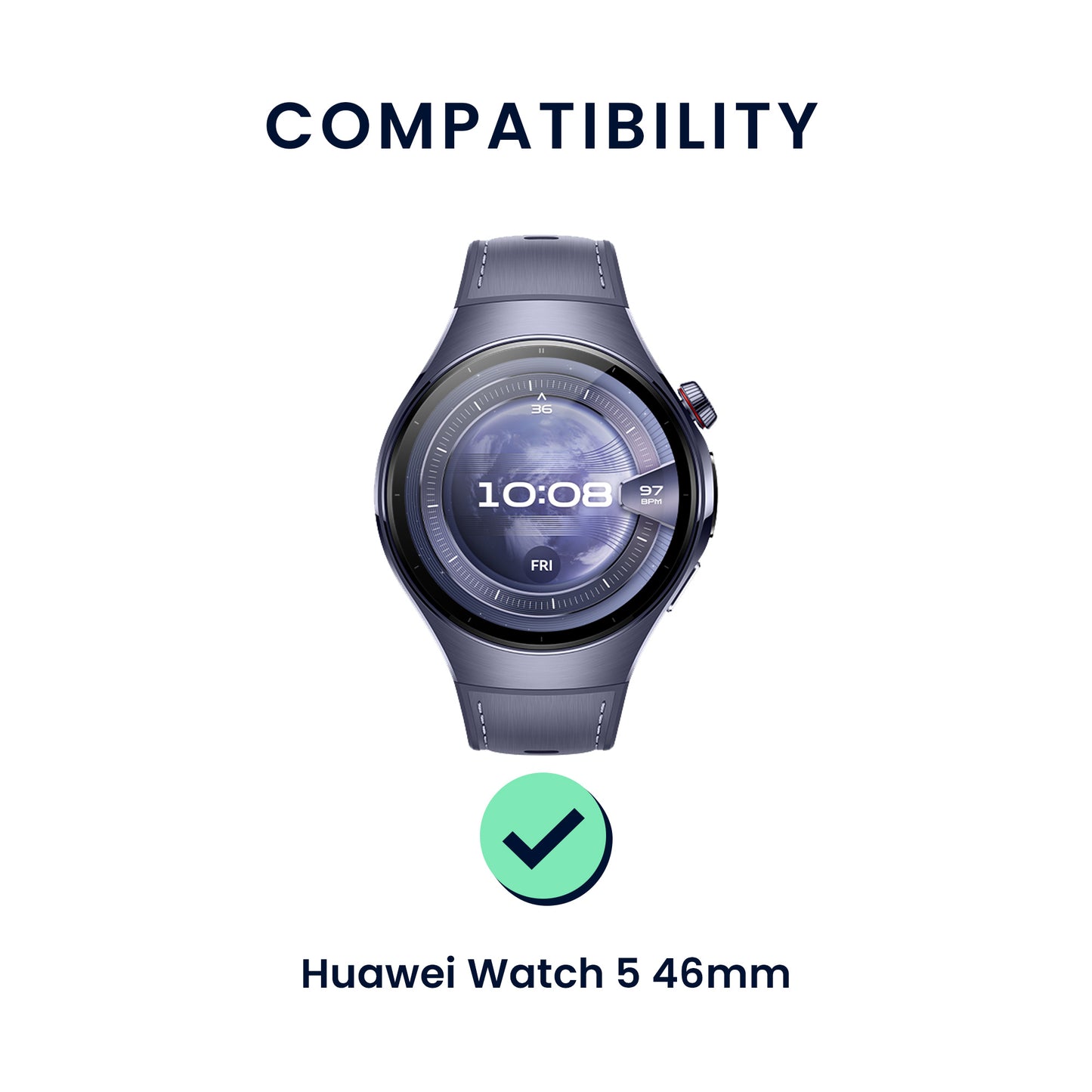 kwmobile Watch Strap for Huawei Watch 5 46mm Bracelet Fitness Tracker Band Set Replacement Strap Smartwatch