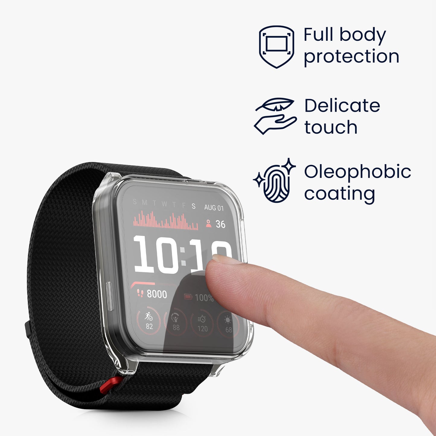 kwmobile Protective Case for Garmin Venu X1 Full Body Display Cover Set