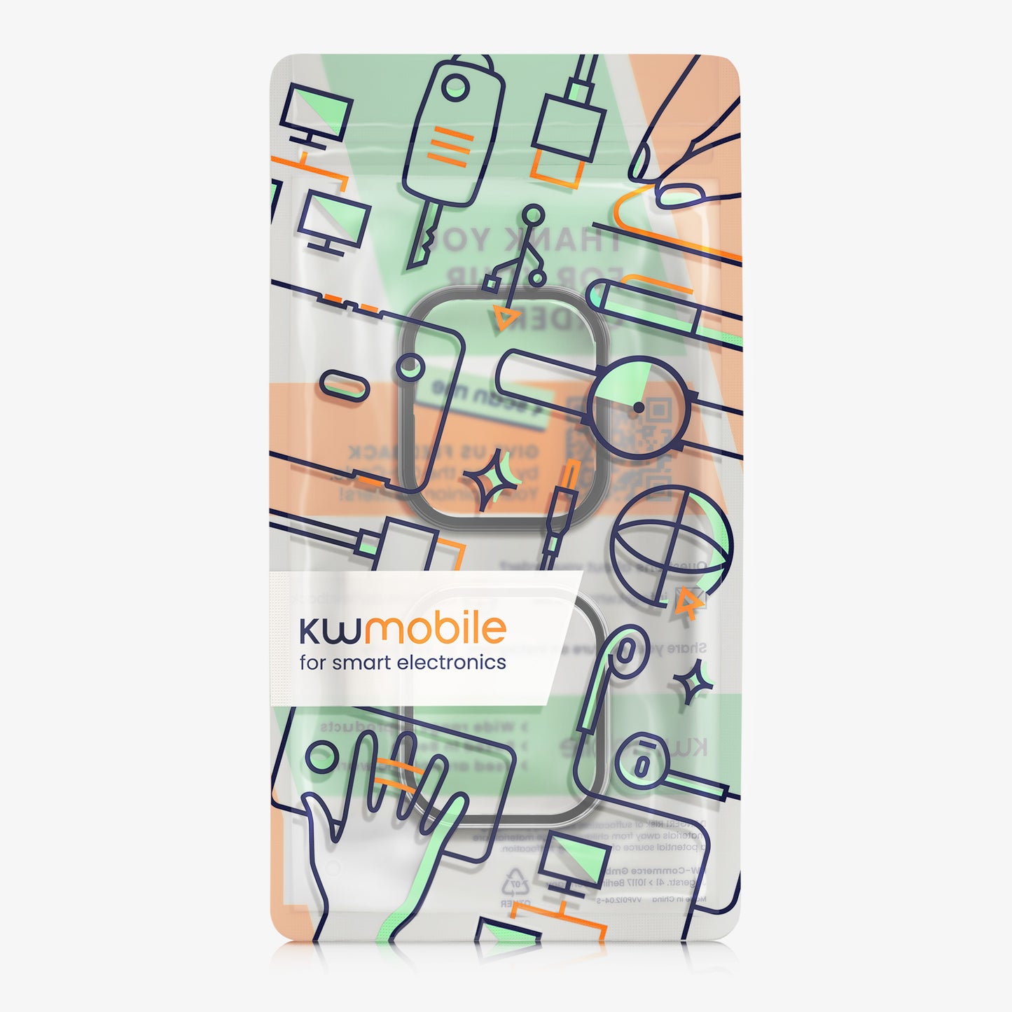 kwmobile Glass Case for HONOR Watch 5 Protective Cover Full-Body Fitness Tracker Case Set