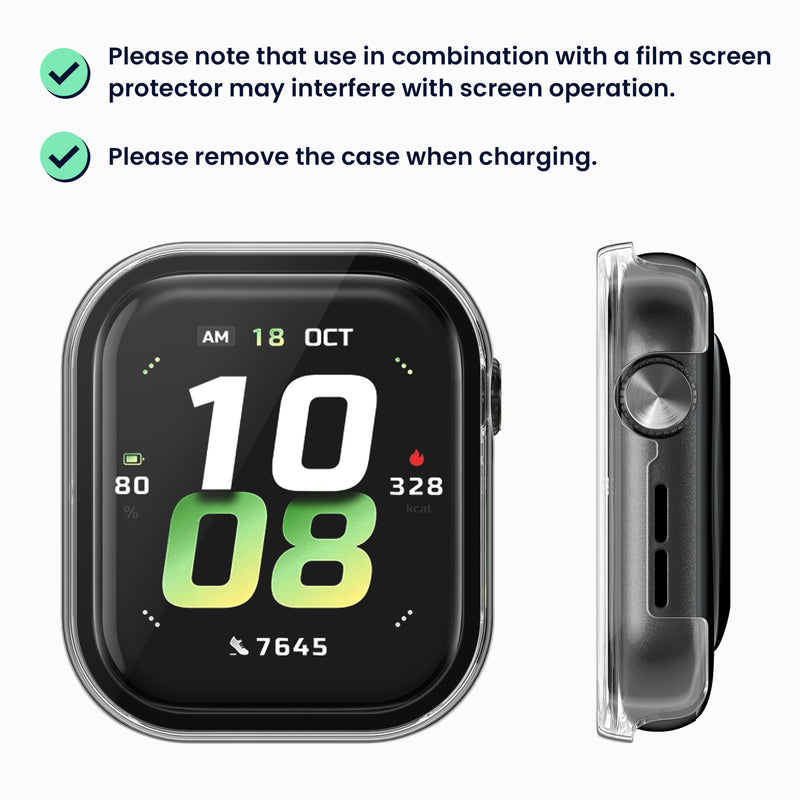 kwmobile Glass Case for HONOR Watch 5 Protective Cover Full-Body Fitness Tracker Case Set