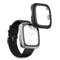 kwmobile Glass Case for Amazfit Active 2 Square Protective Cover Full-Body Fitness Tracker Case Set