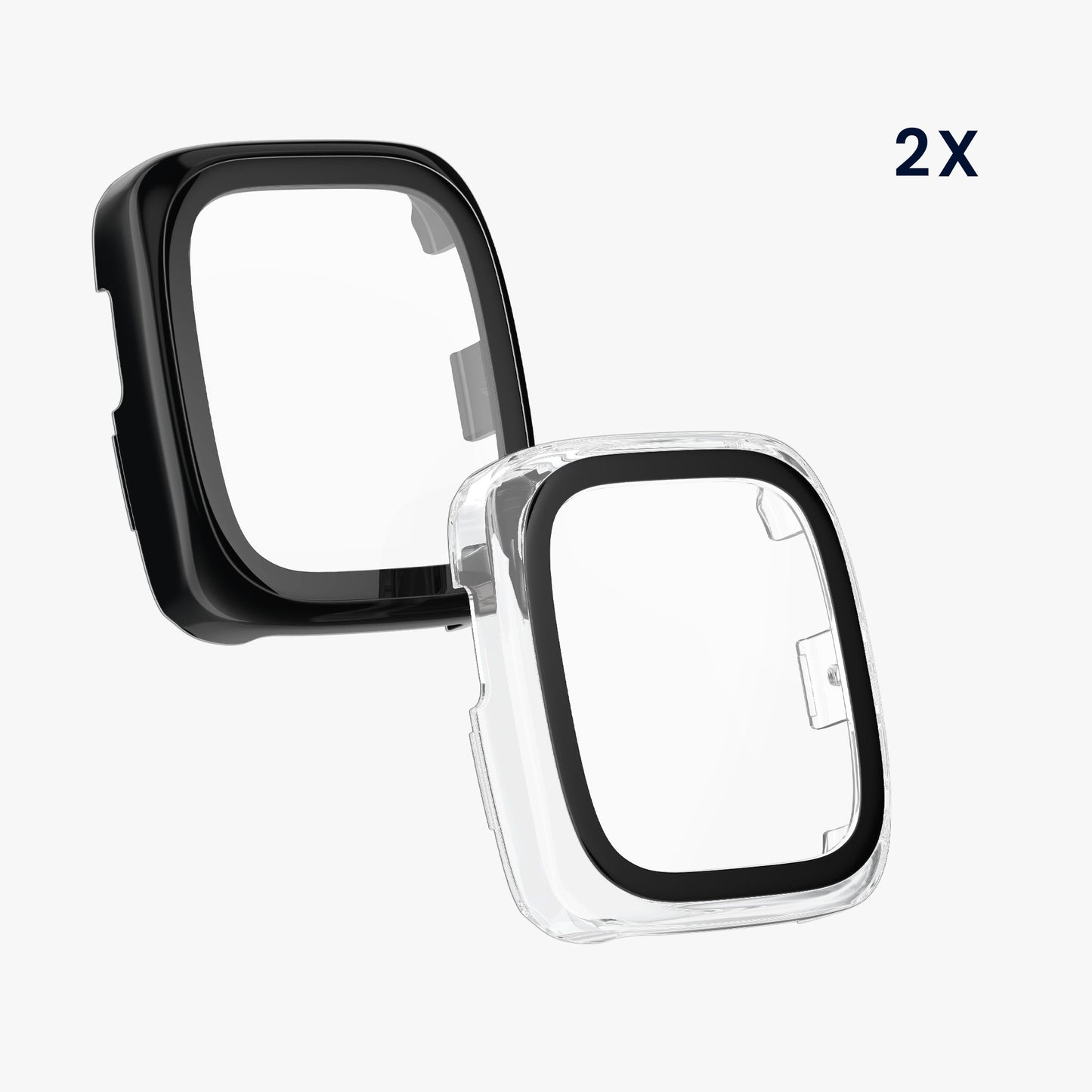 kwmobile Glass Case for Amazfit Active 2 Square Protective Cover Full-Body Fitness Tracker Case Set