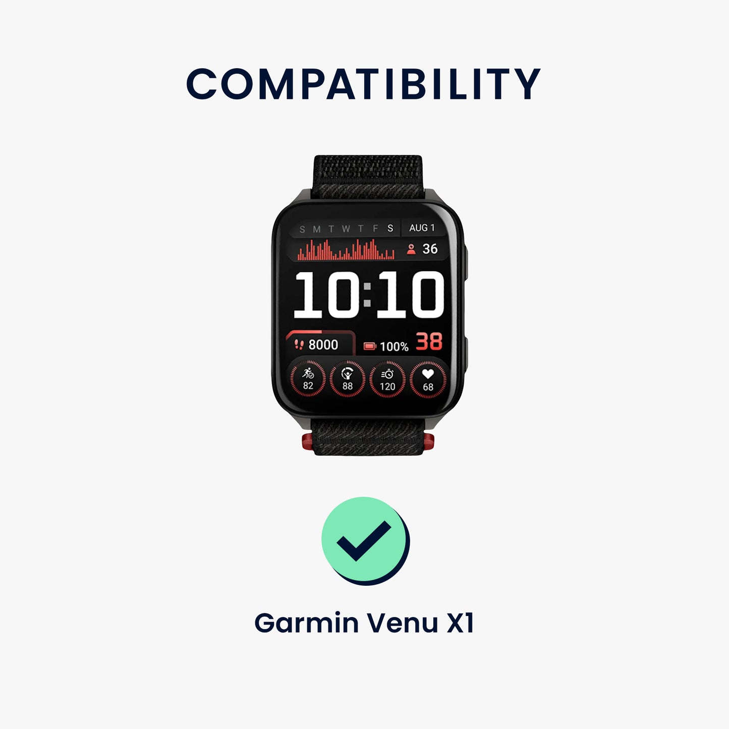 kwmobile Screen Protector compatible with Garmin Venu X1 Film Protective Film for Fitness Tracker Robust Screen Protection