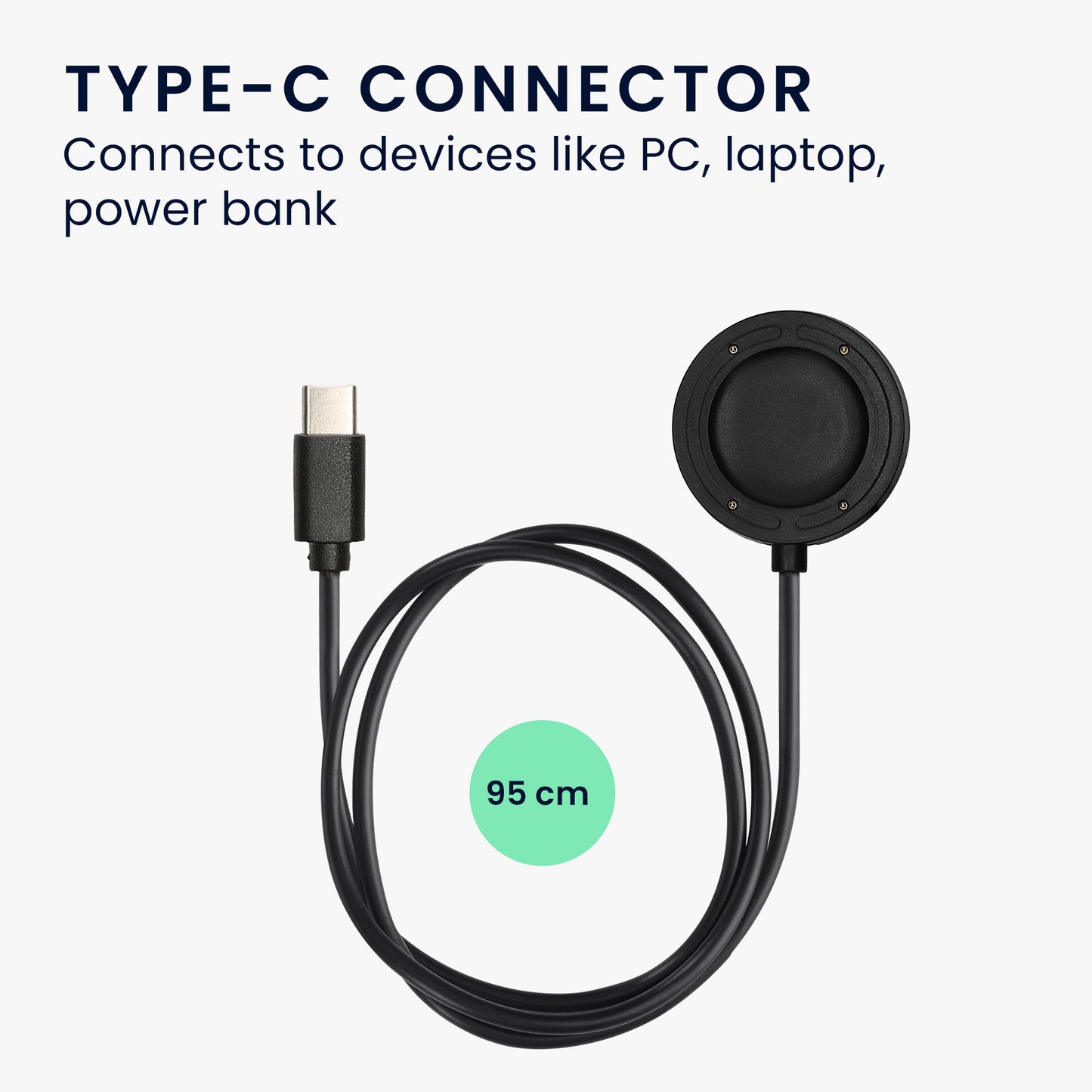 kwmobile USB C Charging Cable compatible with Suunto Run GPS Cable Charger Smart Watch Replacement Cable Fitness Tracker Charging Cable