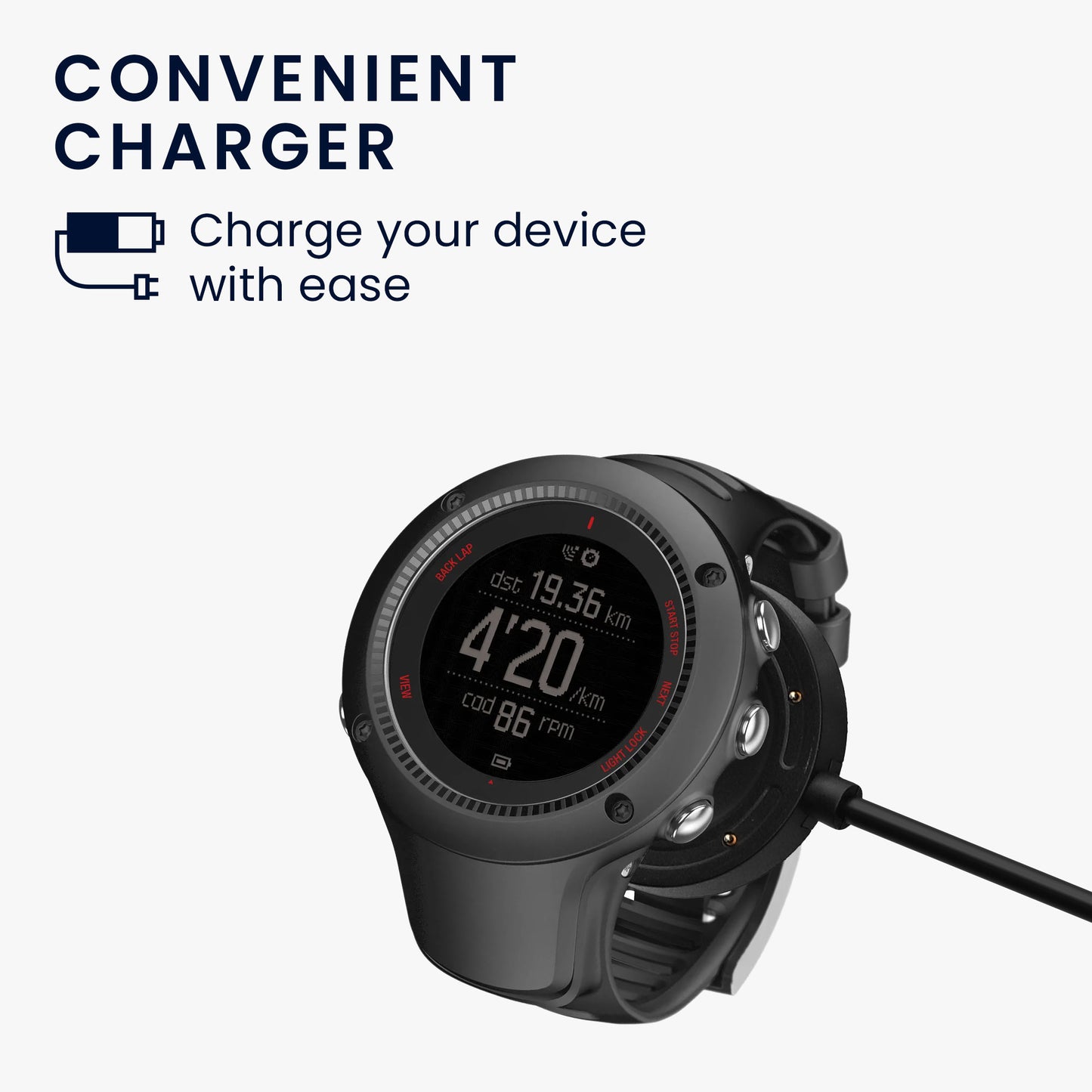 kwmobile USB C Charging Cable compatible with Suunto Run GPS Cable Charger Smart Watch Replacement Cable Fitness Tracker Charging Cable