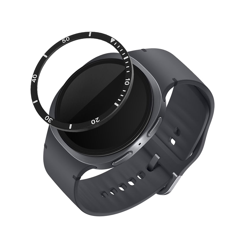 kwmobile Schutzring kompatibel mit Samsung Galaxy Watch 8 (40mm) Fitnesstracker - Bezel Ring Lünette in Schwarz Silber Schwarz  [dsg01]