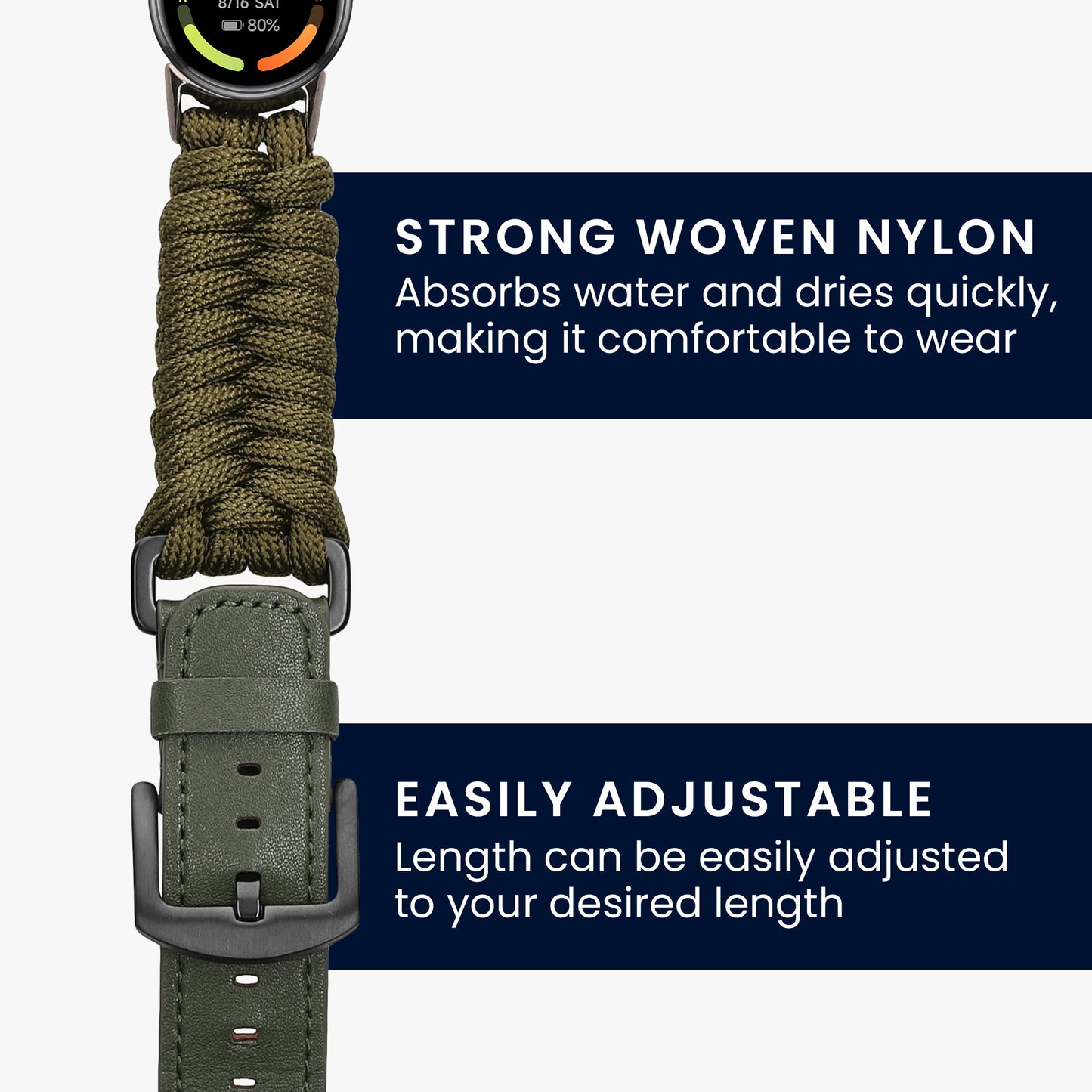 kwmobile Replacement Strap Compatible with Xiaomi Mi Band 10 / Mi Band 9 / 8 Wristband Fitness Tracker Sports Strap with Watch Clasp