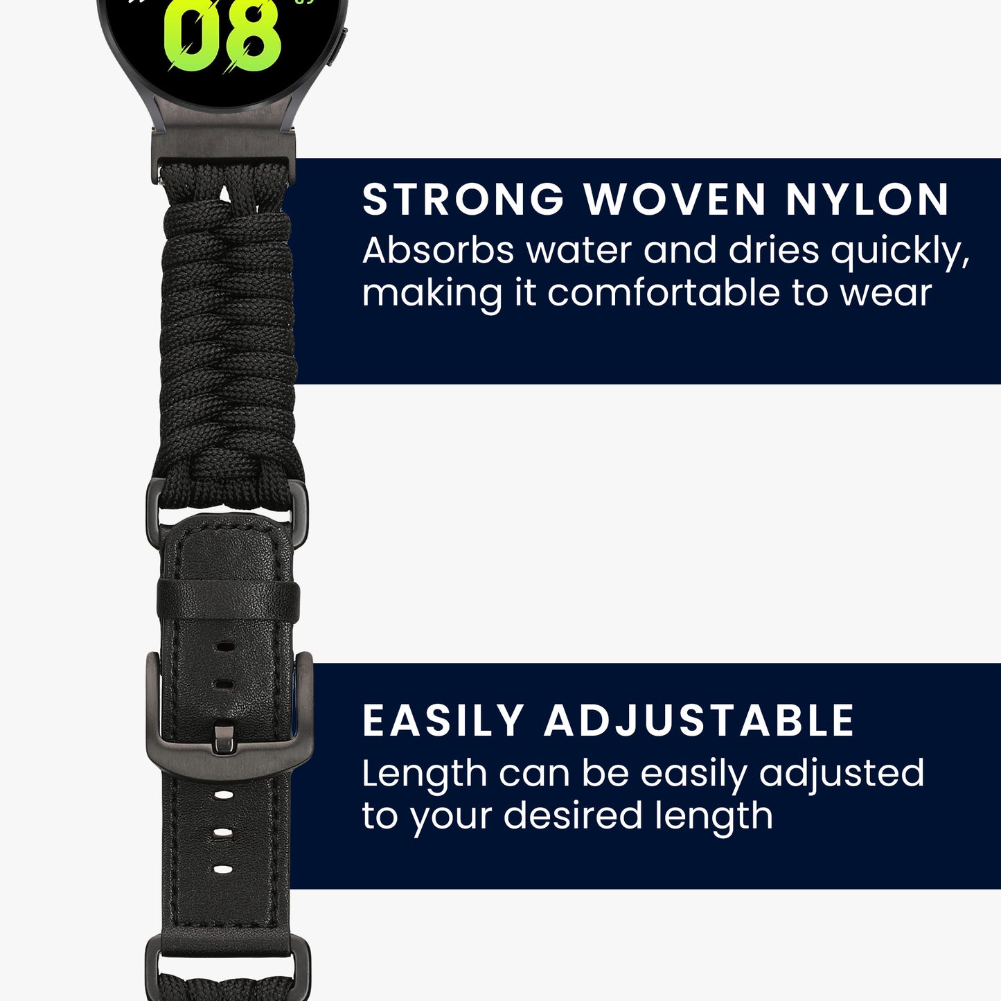 kwmobile Replacement Strap Braided Compatible with Samsung Galaxy Watch Fitness Tracker Sport Strap Made of PU Leather with Watch Clasp