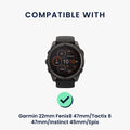 kwmobile Replacement Braided Strap compatible with Garmin 22mm Fenix 8 47mm / Tactix 8 47mm / Instinct 45mm / Epix Strap - Fitness Tracker Sports Strap Made of PU Leather with Watch Clasp