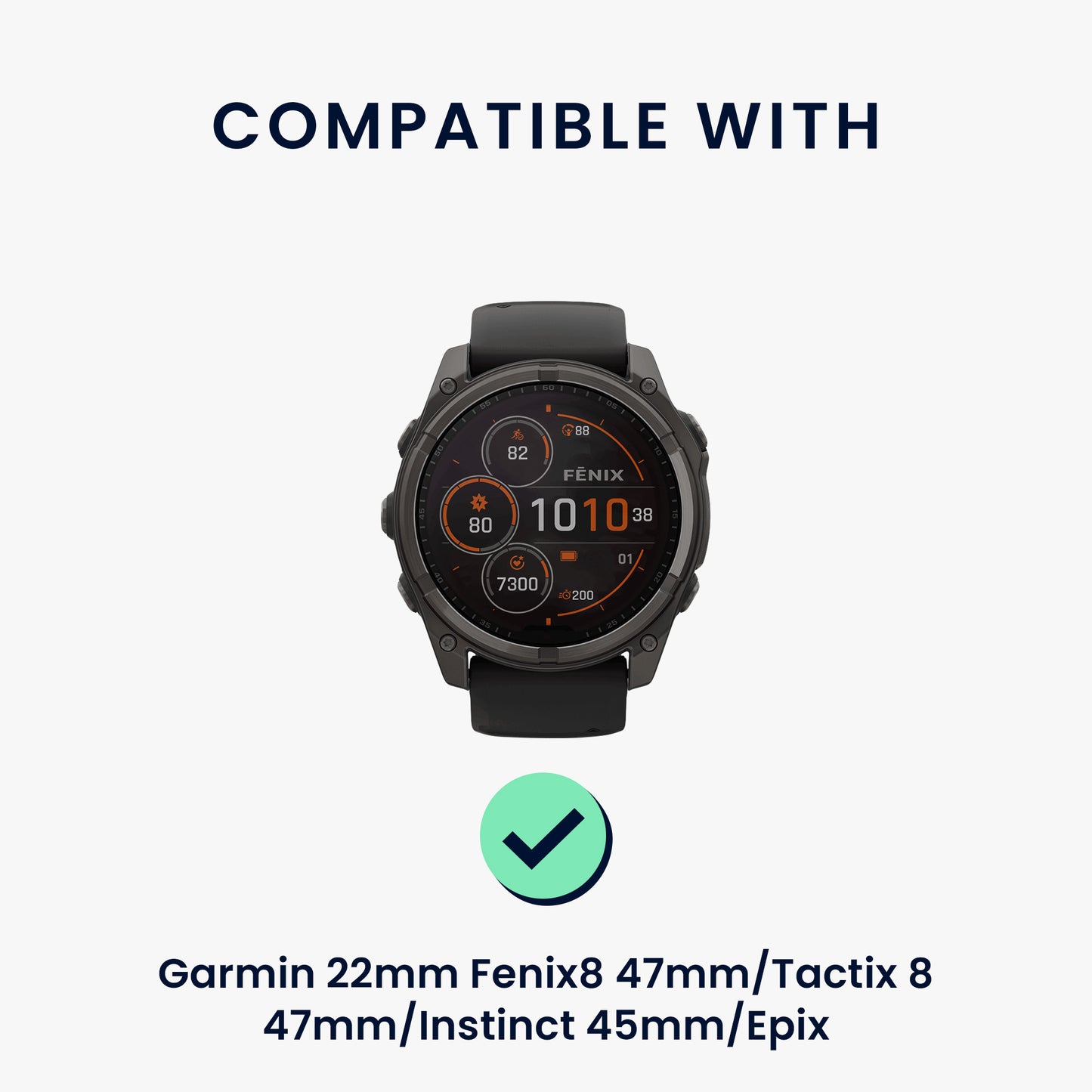 kwmobile Replacement Braided Strap compatible with Garmin 22mm Fenix 8 47mm / Tactix 8 47mm / Instinct 45mm / Epix Strap - Fitness Tracker Sports Strap Made of PU Leather with Watch Clasp