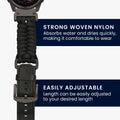 kwmobile Replacement Braided Strap compatible with Garmin 22mm Fenix 8 47mm / Tactix 8 47mm / Instinct 45mm / Epix Strap - Fitness Tracker Sports Strap Made of PU Leather with Watch Clasp