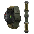 kwmobile Ersatzarmband geflochten kompatibel mit Garmin 20mm Fenix 8 43mm / Fenix 7S / Fenix 6S / Epix Pro 42mm Armband - Fitnesstracker Sportarmband aus PU Leder mit Uhrenverschluss - Dunkelgrün Dunkelgrün  [dsg01]