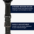 kwmobile Braided Replacement Wristband compatible with Garmin Forerunner 55 / 158 / 245 / 245 Music / 645 - Fitness Tracker Sport Watch Band made of PU Leather with Buckle