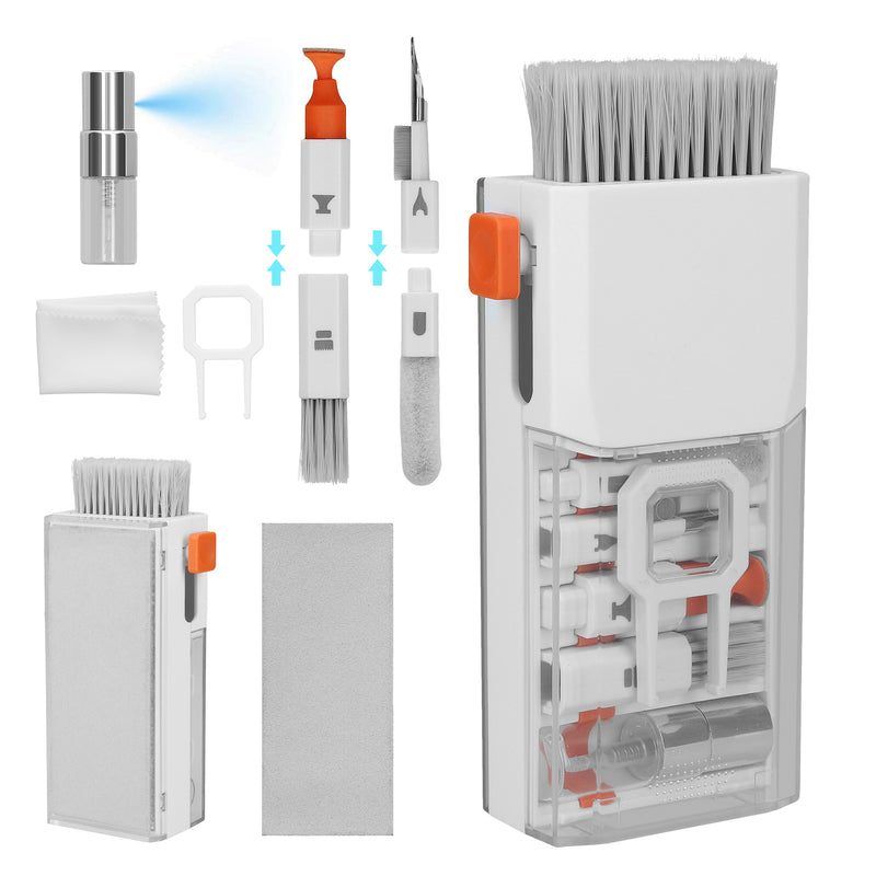 kwmobile 8-in-1 Keyboard Cleaning Kit with Brush Cleaning Pen Cleaning Kit for Headphones Cell Phone Laptop Camera Earbuds PC Accessories Gaming Gadgets Tech Accessories