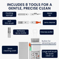 kwmobile 8-in-1 Keyboard Cleaning Kit with Brush Cleaning Pen Cleaning Kit for Headphones Cell Phone Laptop Camera Earbuds PC Accessories Gaming Gadgets Tech Accessories
