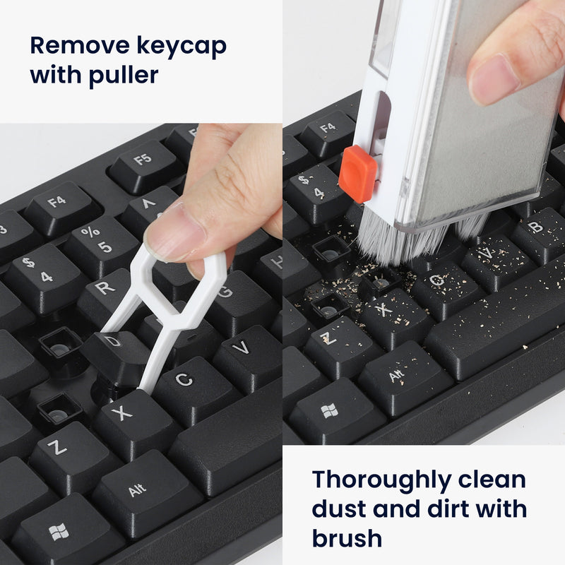 kwmobile 8-in-1 Keyboard Cleaning Kit with Brush Cleaning Pen Cleaning Kit for Headphones Cell Phone Laptop Camera Earbuds PC Accessories Gaming Gadgets Tech Accessories